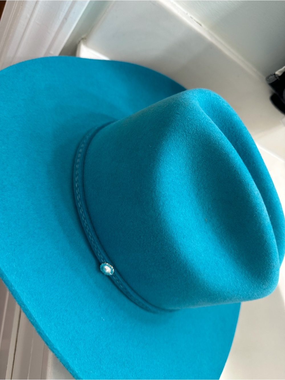 Charlie one horse turquoise cowgirl cowboy felt hat - Picture 8 of 8